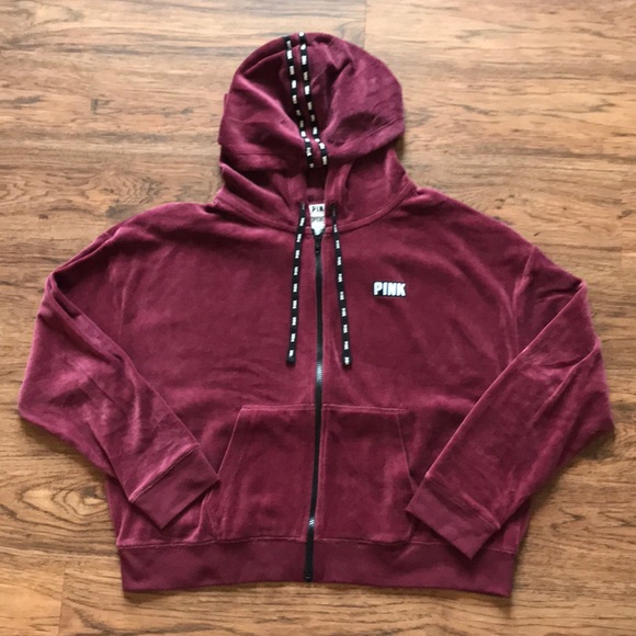 PINK Victoria's Secret Tops - Victoria's Secret PINK Velour Hoodie